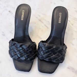 Express Women's Black Braided Mules